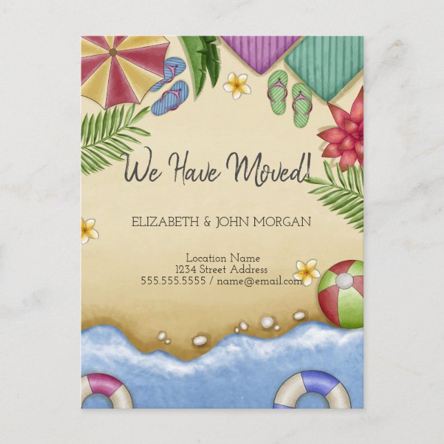 Ankündigung zur Entspannung am Strand (Vorderseite)