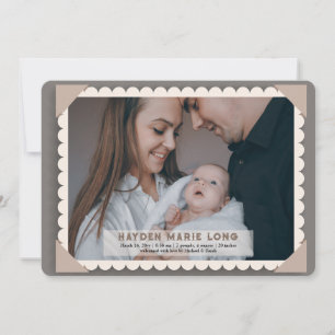 Ankündigung zur Geburt des Vintagen Fotos