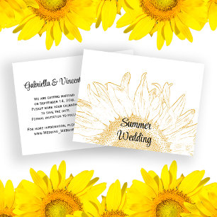 Ankündigung zur Hochzeitsfeier für Sonnenblumen