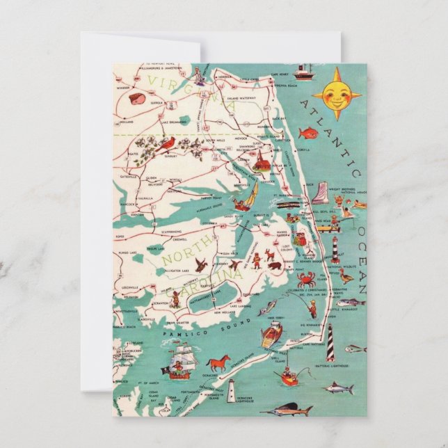 Ankündigung zur Küstenstraße in North Carolina (Vorderseite)