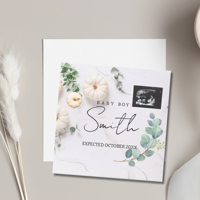 Ankündigung zur neutralen Niederschlagsschwangersc (Pumpkin Gender Reveal)