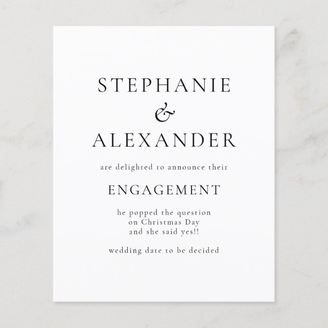 Ankündigung zur Verlobung von Text (Vorderseite)