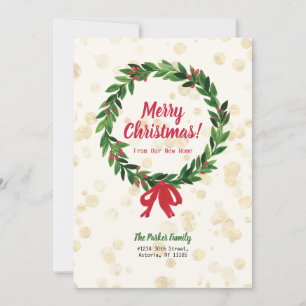 Ankündigung zur Weihnachtsfeier in Rot und Grün