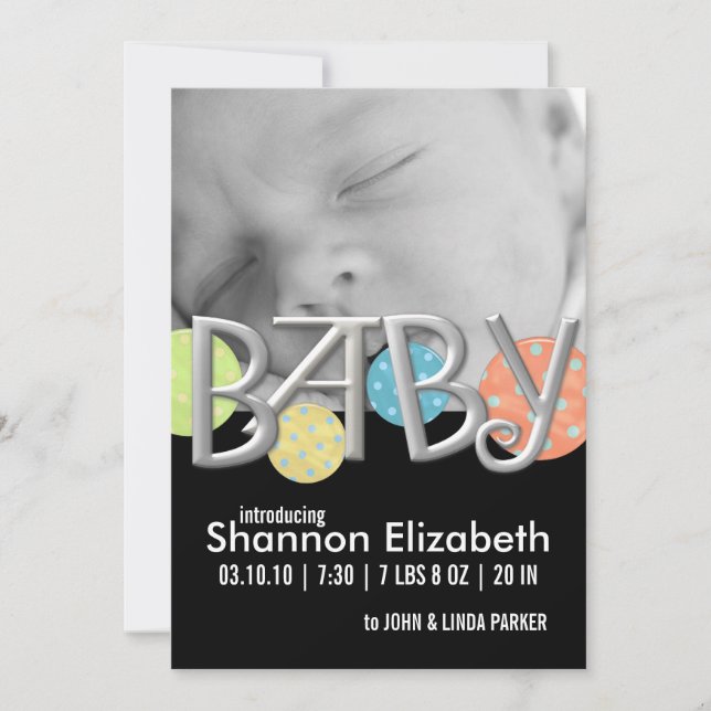 Ankündigungen der modernen Baby-Geburt (Vorderseite)