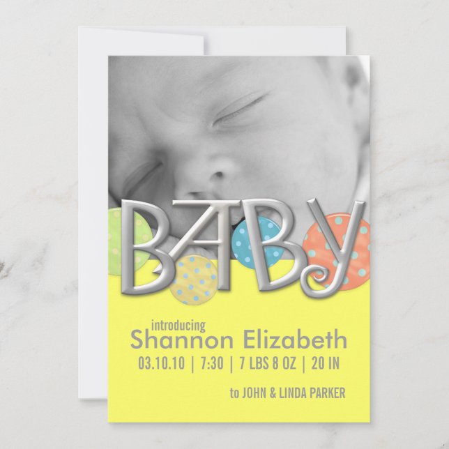 Ankündigungen der modernen Baby-Geburt (Vorderseite)