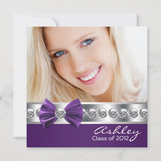 Ankündigungen von Lila Fotos für Mädchen (Vorderseite)