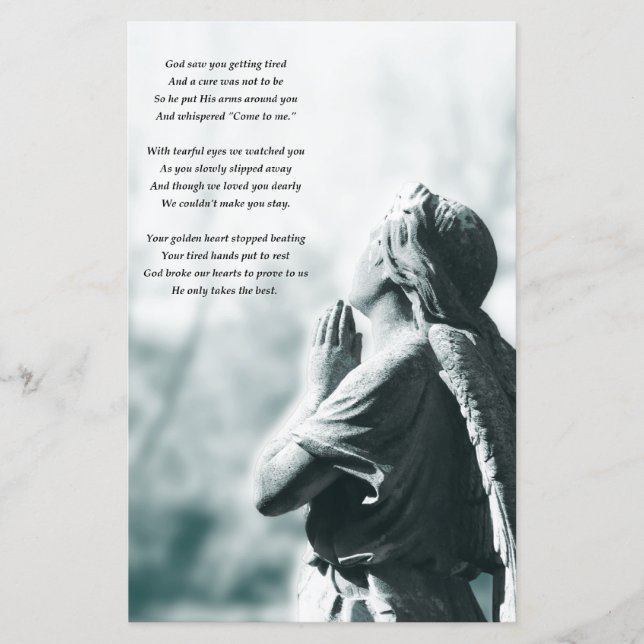 Ankündigungen zur Beerdigung von Engeln (Vorderseite)