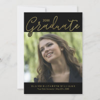 Ankündigungen zur Graduierung von Gold-Script-Typo