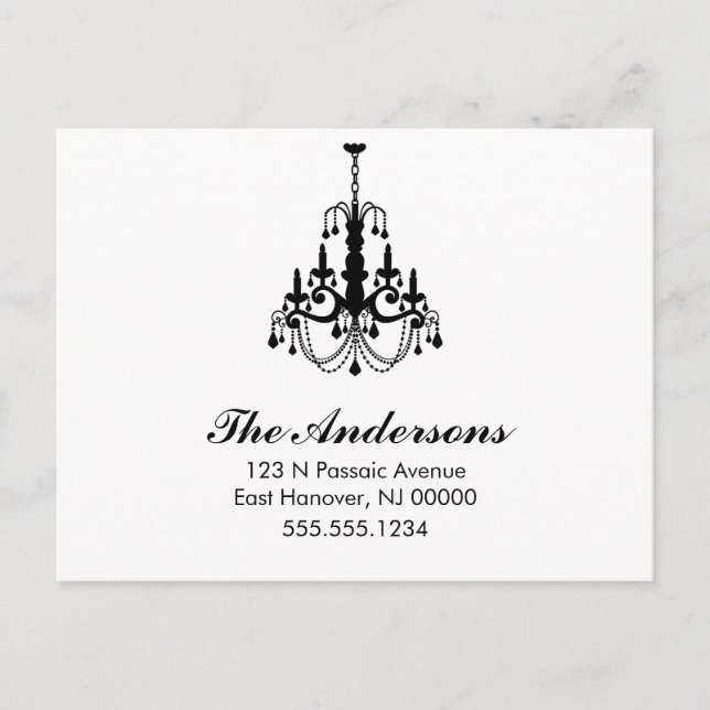 Ankündigungen zur Schwarz-Weiß-Kronleuchter-Bewegu (Vorderseite)