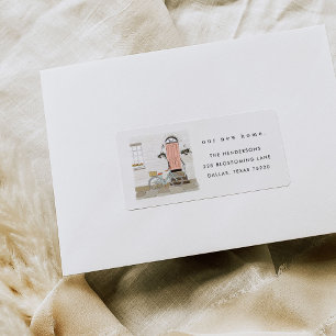 Ankündigungsadresse für die rosa Türbewegung Adressaufkleber