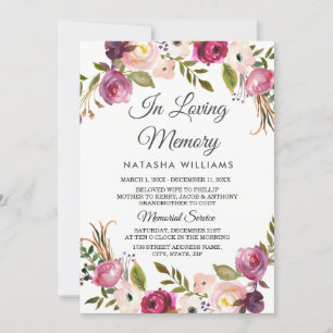 Ankündigungsdienst für botanische florale Erinneru Einladung