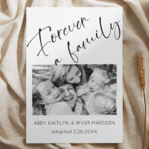 Ankündigungskarte "Forever Family" für Foto-Adopti