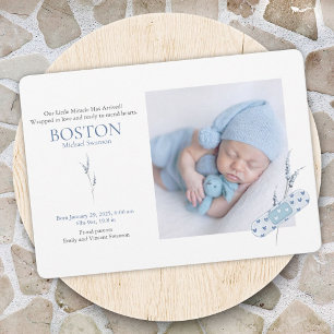 Ankündigungskarte für das Herz Blue Baby Einladung