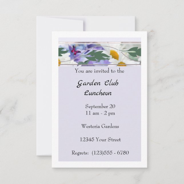 Ankündigungskarte für das Mittagessen Ankündigung (Vorderseite)