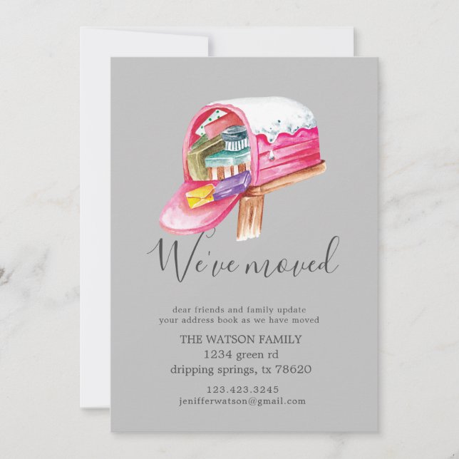 Ankündigungskarte für den Austausch von Urlaubsbox Karte (Vorderseite)