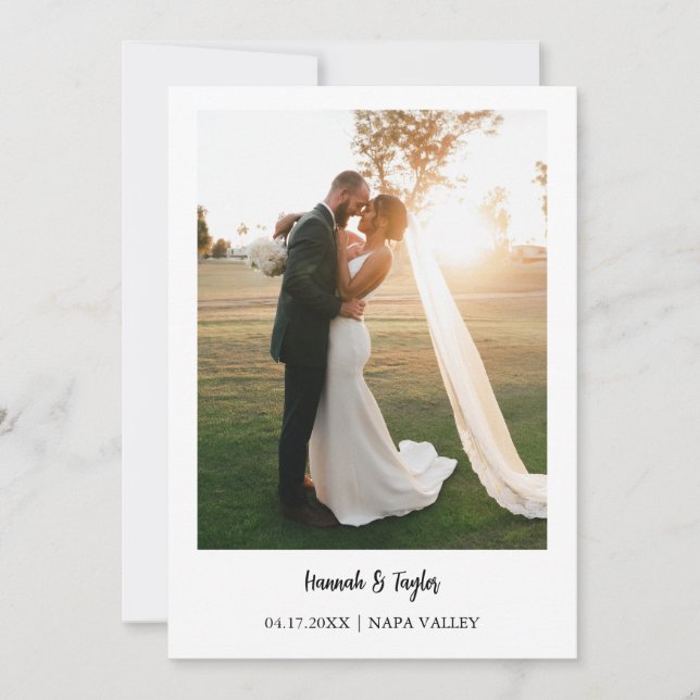 Ankündigungskarte für Foto Save The Date (Vorderseite)