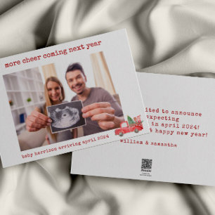 Ankündigungskarte für Minimalistische Schwangersch Feiertagskarte