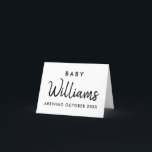 Ankündigungskarte für moderne Schwangerschaft Ankündigung<br><div class="desc">Moderne minimalistische personalisierte Namen Schwangerschaft Ankündigung Karte. Lass deinen Freunden und der Familie,  dass du mit diesem eleganten minimalen Design erwartest.</div>