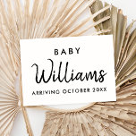 Ankündigungskarte für moderne Schwangerschaft Ankündigung<br><div class="desc">Moderne minimalistische personalisierte Namen Schwangerschaft Ankündigung Karte. Lass deinen Freunden und der Familie,  dass du mit diesem eleganten minimalen Design erwartest.</div>