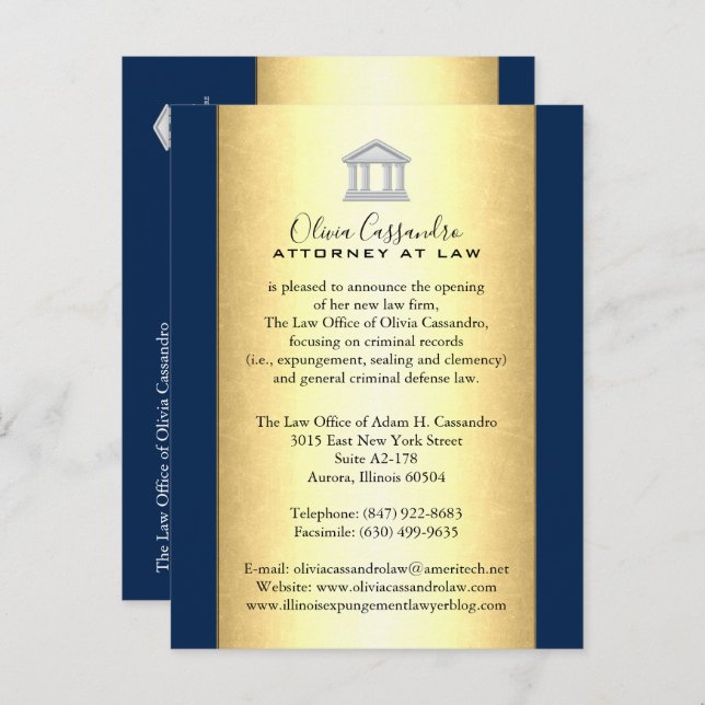 Ankündigungskarten der Anwaltskanzlei - Merlot Red Ankündigungspostkarte (Vorne/Hinten)