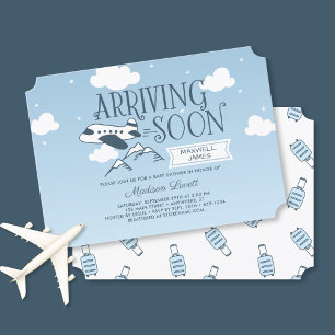 Ankunft bald SVG Airplane Baby Shower Einladung