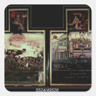 Ankunft der Königin Elizabeth I am Tilbury Quadratischer Aufkleber