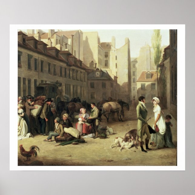 Ankunft eines Bühne-Coach am Terminus, Deta Poster (Vorne)