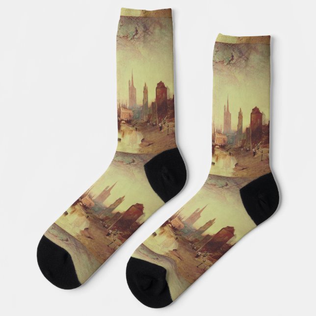 Ankunft eines Packet Boats durch Joseph Turner Socken (Linkes Detail)