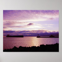 Ankunft eines Schiffes am frühen Morgen