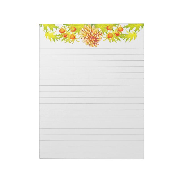 Ankunft im Herbst auf einem großen Notepad Notizblock (Rotiert)