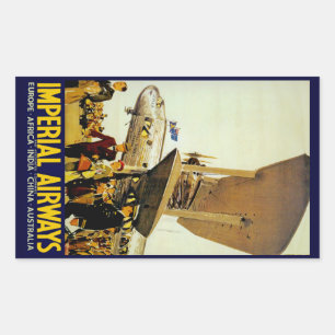 Ankunft mit Imperial Airways Rechteckiger Aufkleber