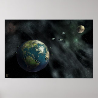 Ankunft - SCI Fi, Raum, Erde, Poster