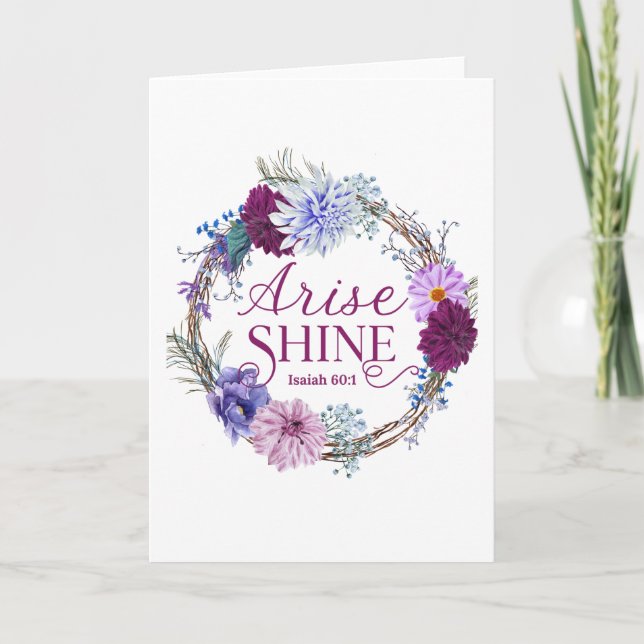 Ankunft und Shine Isaiah 60 1 Bibelangebot Karte (Vorderseite)