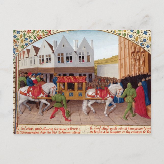 Ankunft von Kaiser Charles IV. Postkarte (Vorderseite)