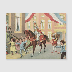 Ankunft von Sinterklaas Niederländischer St. Nick Magnetkarte