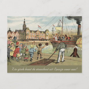 Ankunft von Sinterklaas Niederländischer St. Nick  Postkarte