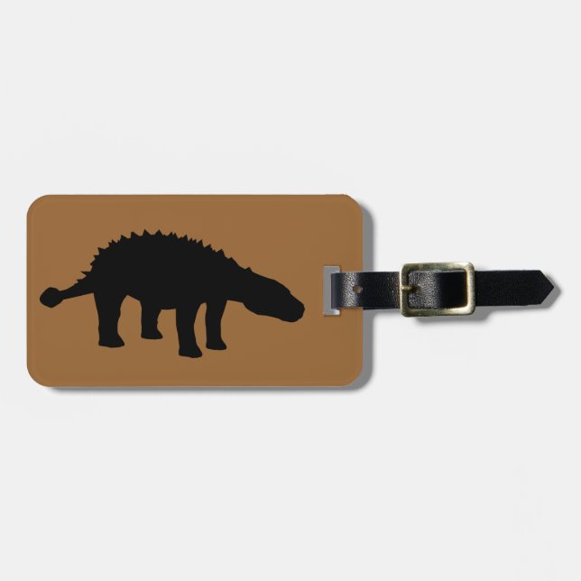 Ankylosaurus Dino Dinosaur Silhouette Gepäckanhänger (Vorderseite horizontal)