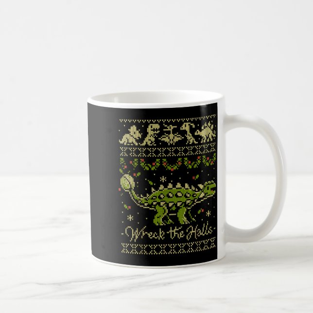 Ankylosaurus Dinosaur Christmas Sweater  Kaffeetasse (Rechts)