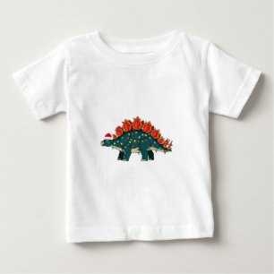 Ankylosaurus Dinosaur Santa Hut Weihnachtsbeleucht Baby T-shirt