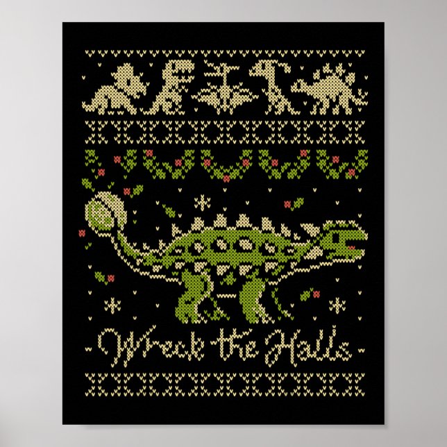 Ankylosaurus-Dinosaurier-Weihnachtspullover Poster (Vorne)