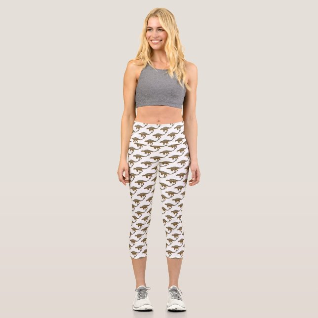 Ankylosaurus gepanzerte Dinosaurier-Abbildung Capri Leggings (Vorderseite)
