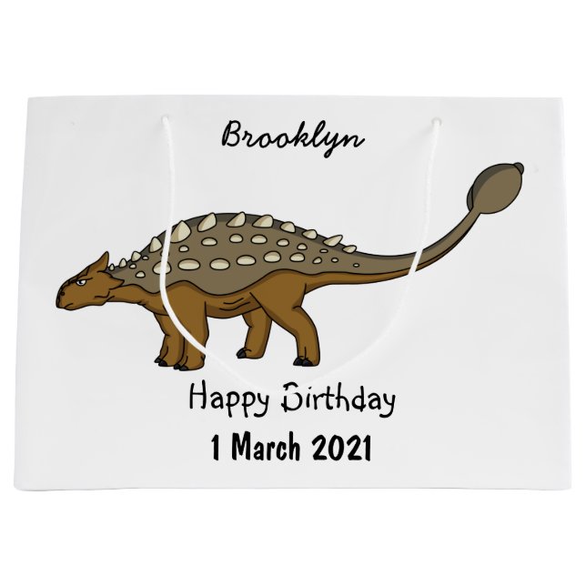 Ankylosaurus gepanzerte Dinosaurier-Abbildung Große Geschenktüte (Vorderseite)