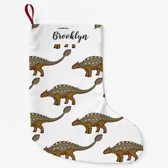 Ankylosaurus gepanzerte Dinosaurier-Abbildung Kleiner Weihnachtsstrumpf (Vorderseite)