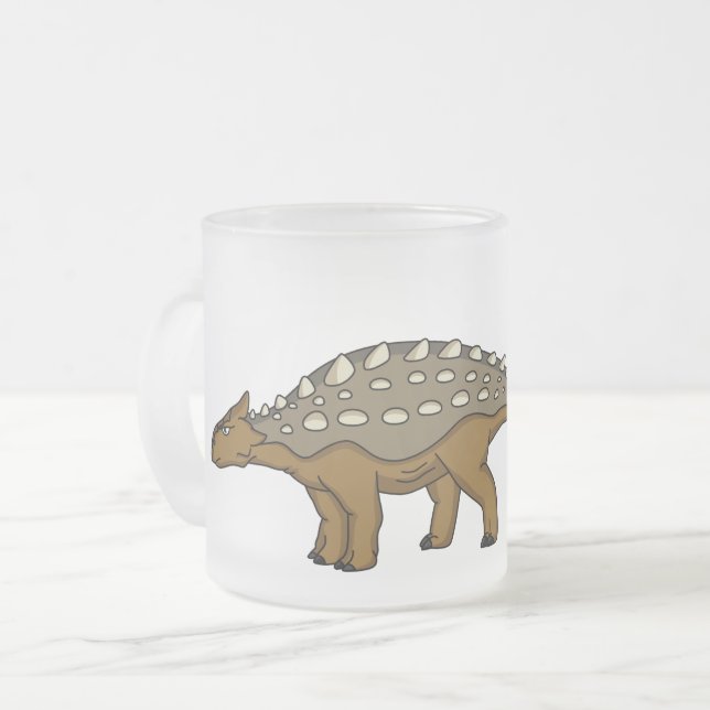 Ankylosaurus gepanzerte Dinosaurier-Abbildung Mattglastasse (Vorderseite Links)