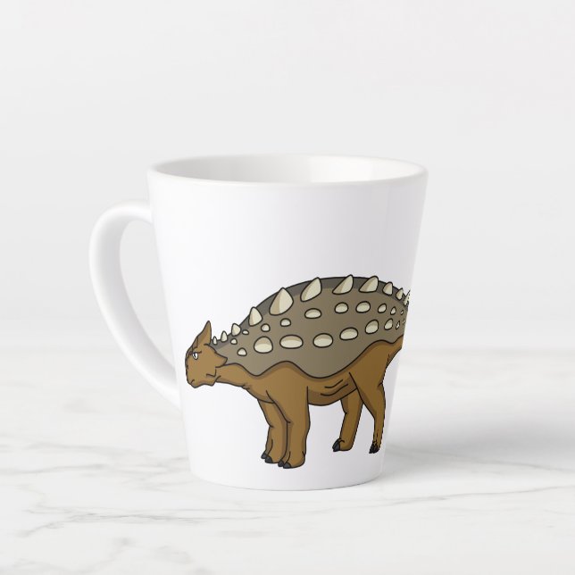 Ankylosaurus gepanzerte Dinosaurier-Abbildung Milchtasse (Linke Ecke)