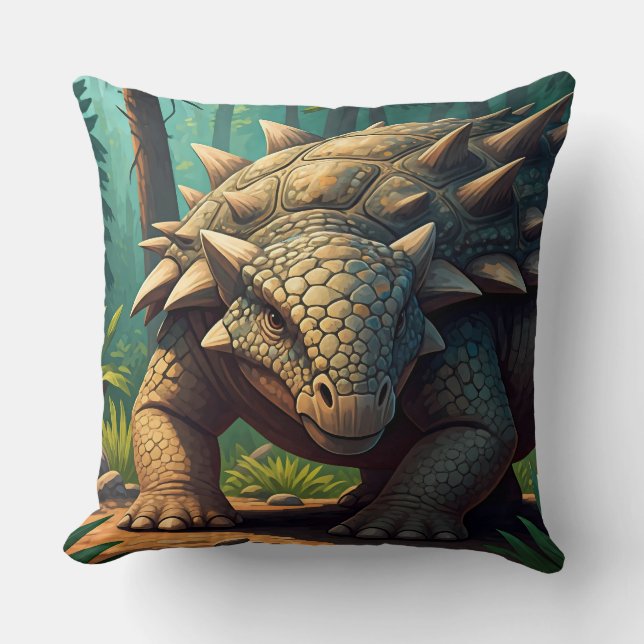 Ankylosaurus im Dschungel Kissen (Vorderseite)