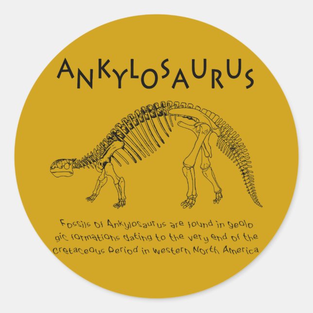 Ankylosaurus-Sticker Runder Aufkleber (Vorderseite)