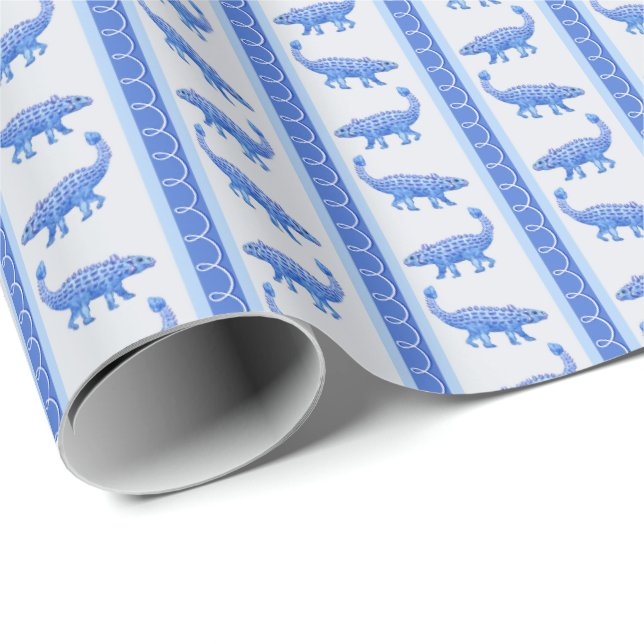 Ankylosaurus Stripe  Geschenkpapier (Rolleneckpunkt)