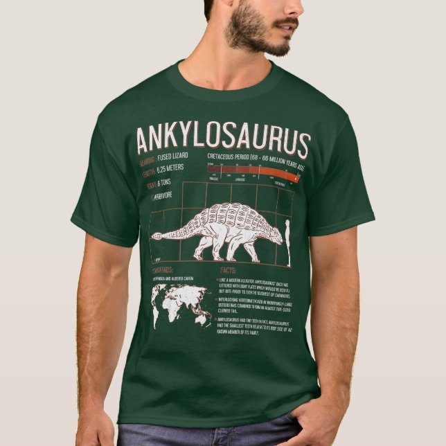 Ankylosaurus T Shirt - Erwachsene Kinder Dinosauri (Vorderseite)