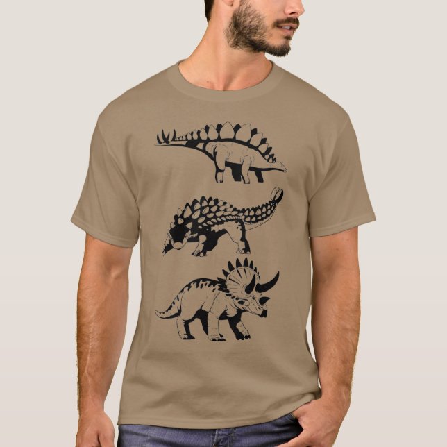 AnkyloSaurus Triceratops Stegosaurus Dinosaurier T-Shirt (Vorderseite)